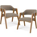 Ver imagem 1 de Kit 02 Cadeiras para Sala de Jantar e Estar Living Estofada Suran L02 Bouclê Bege - Lyam Lyam Decor