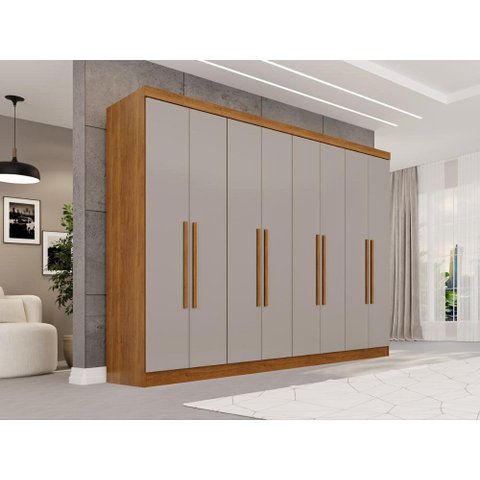 Guarda-Roupa Casal 8 Portas 241cm Multimóveis Cinamomo/Off White
