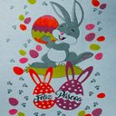 Ver imagem 2 de Pano de Prato Lomaer Sacaria Pascoa 50cmx70cm Estampado Coelho 0d Branco