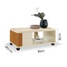 Mesa Decorativa de Centro  e Mesa de Notebook Pratica ( 2 em 1) Cedro/off White EDN - 11