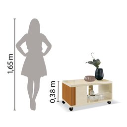 Mesa Decorativa de Centro para Sala Retangular Pratica Cedro/off White - 10
