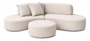 Ver imagem 2 de Sofá e Puff Orgânico Virginia 200cm Sala Suede: Marfim