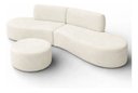 Ver imagem 5 de Sofá e Puff Orgânico Virginia 200cm Sala Suede: Marfim