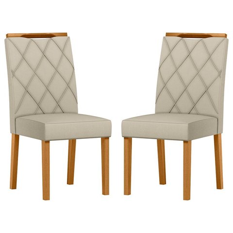 Cadeira para Mesa de Jantar Sarah Kit 2 Peças Ype Veludo Nude – New Ceval