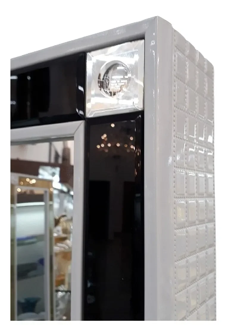 Espelho Armário Porta Jóias De Chão Móvel Detalhes Preto - 4