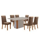 Ver imagem 2 de Mesa de Jantar Isadora 180cm Tampo MDF Vidro Canto Copo com 6 Cadeiras Yasmin