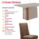 Ver imagem 7 de Mesa de Jantar Isadora 180cm Tampo MDF Vidro Canto Copo com 6 Cadeiras Yasmin