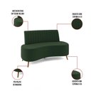 Ver imagem 2 de Sofá 2 Lugares Living 135cm Pé Palito Maraú Veludo Verde K01 - D'Rossi