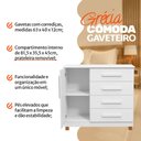 Ver imagem 3 de Gaveteiro Cômoda Grécia 4 Gavetas com Porta e Nichos Organização de Roupas para Quarto - Branco