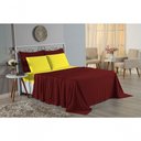 Ver imagem 4 de Jogo de Cama Casal Viúva Nobre 4 Peças Malha 100% Algodão - Vinho / Amarelo