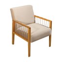 Ver imagem 3 de Poltrona Decorativa Base em Madeira Maciça e Corda Náutica Copacabana Veludo Bege