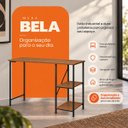 Ver imagem 3 de Mesa Bela Preto/Imbuia MDF e Aço Carbono Industrial 110cm