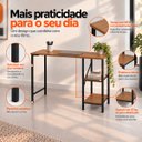 Ver imagem 4 de Mesa Bela Preto/Imbuia MDF e Aço Carbono Industrial 110cm