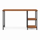 Ver mais imagens de Mesa Bela Preto/Imbuia MDF e Aço Carbono Industrial 110cm