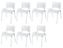 Ver imagem 2 de Cadeira Iso Base Branco Igreja, Escola, Escritório - Branco Kit 7 Peças