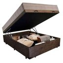 Ver imagem 3 de Cama Box Baú Casal Suede + Colchão Sereneprime Molas Ensacadas 138x188x69 Marrom