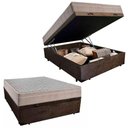 Ver imagem 1 de Cama Box Baú Casal Suede + Colchão Sereneprime Molas Ensacadas 138x188x69 Marrom
