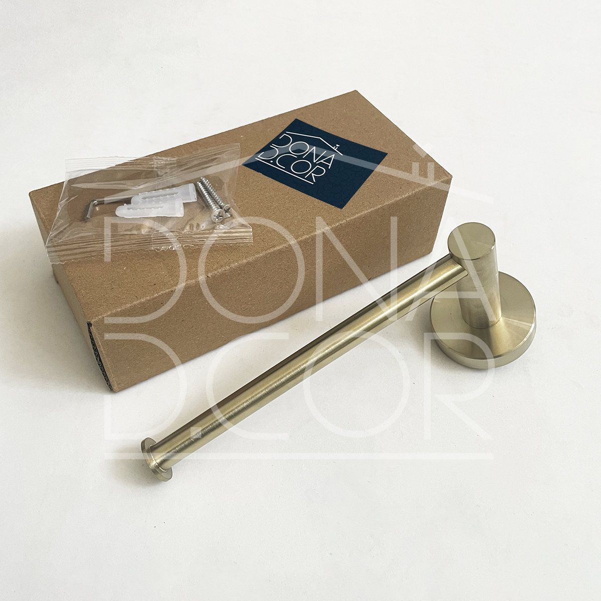 Porta Papel Higienico Dourado Escovado Papeleira de Parede Aço Inox Suporte Papel Acessório Banheiro - 5