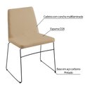 Ver imagem 3 de Kit 4 Cadeiras Decorativa Sala de Jantar Anne Linho Bege - Gran Belo