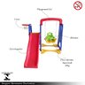 Playground Infantil 3x1 Crianças com Cesta de Basquete e Balanço Azul/vermelho/amarelo G31 - Encantu - 4