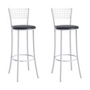 Ver imagem 1 de Kit 2 Banquetas Altas Aço com Assento Estofado Multimóveis Cr50262 Branco/preto