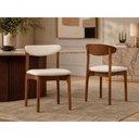 Ver imagem 3 de Sala de Jantar Pisa 4 Lugares Tampo em Madeira Maciça com Design Escultural Cinamomo 120cm