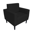 Ver imagem 2 de Jogo 2 Poltronas Estofadas para Escritório Leticia Slim Corano Preto - Lm Decor