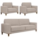 Ver imagem 1 de Sofá 3 Lugares 214cm com 02 Poltronas Zaire M22 Linho Cru - Mpozenato
