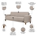 Ver imagem 3 de Sofá 3 Lugares 214cm com 02 Poltronas Zaire M22 Linho Cru - Mpozenato
