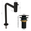 Ver imagem 4 de Kit Cuba Dalla Preta com Torneira Inox e Valvula Click Black