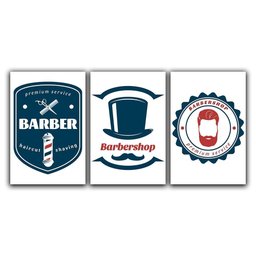 Kit Placas Quadros Decorativos 3 Pçs 20x30 Barbearia 2 - 1