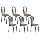 Ver imagem 1 de Kit com 06 Cadeiras 121 Preta Corino Rattan Artefamol