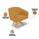 Ver imagem 3 de Poltrona Sala Decorativa Kit 2 Stella Base de Madeira Giratória Ma30 Veludo D03 - D’Rossi