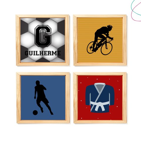 Quadros Decorativos Infantil Esportes com Nome:pinus