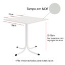 Ver imagem 4 de Conjunto Mesa de Jantar Quadrada Branca com 4 Cadeiras Estofada Preta Encosto Madeira Urban