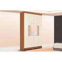 Ver imagem 1 de Guarda Roupa Solteiro 4 Portas (2 C/ Espelho) e 2 Gavetas C/ Pés Sarandi Jatoba/areia - Santos