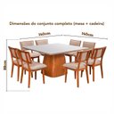 Ver imagem 3 de Conjunto Sala de Jantar Bérgamo Tampo com Detalhe Amadeirado e 8 Cadeiras Madeira Maciça Bréscia