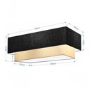 Ver imagem 4 de Plafon Duplo Retangular Vivare Md-3044 Cúpula em Tecido Bivolt Preto-bege 127/220v