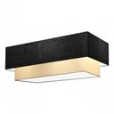 Ver imagem 3 de Plafon Duplo Retangular Vivare Md-3044 Cúpula em Tecido Bivolt Preto-bege 127/220v