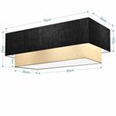Ver imagem 2 de Plafon Duplo Retangular Vivare Md-3044 Cúpula em Tecido Bivolt Preto-bege 127/220v