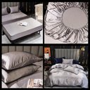 Ver imagem 2 de Jogo de Cama Casal King Cetim Toque de Seda 7 Peças Prata