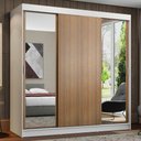 Ver imagem 1 de Guarda-roupa Casal Madesa Reno 3 Portas de Correr com Espelhos