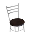Ver imagem 3 de Mesa de Jantar Redonda 80cm Imbuia com 4 Cadeiras Estofada Cinza