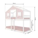 Ver imagem 3 de Beliche Infantil Montessori Casinha Dos Sonhos Madeira Maciça Rosa/Branco Megamobilia