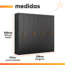 Ver imagem 3 de Guarda Roupas Casal 8 Portas 4 Gavetas Prime Preto Maxel