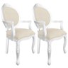 2 Poltrona Entalhada com Braço Decorativa Imperatriz Luxo Trono Provençal Aréa Gourmet Leitura Linha - 1