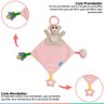 Naninha Bebê Infantil Pelúcia Animal Divertido Paninho Macio Com Mordedor +3 Meses Clingo - Urso Ros - 2