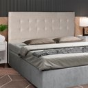 Ver imagem 2 de Cabeceira Cama Box King Itália Estofada 195 Cm Suede Bege - Divalê Shop