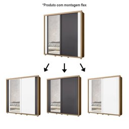 Guarda Roupa Casal Viena 2 Portas Flex Nature/Titanium com Espelho - Móveis Albatroz - 4 Guarda Roupa Casal Viena 2 Portas Flex Nature/Titanium com Espelho - Móveis Albatroz - 4