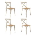 Ver imagem 3 de Kit 4 Cadeiras Cross Katrina X Off White Assento Bege Aço New Green